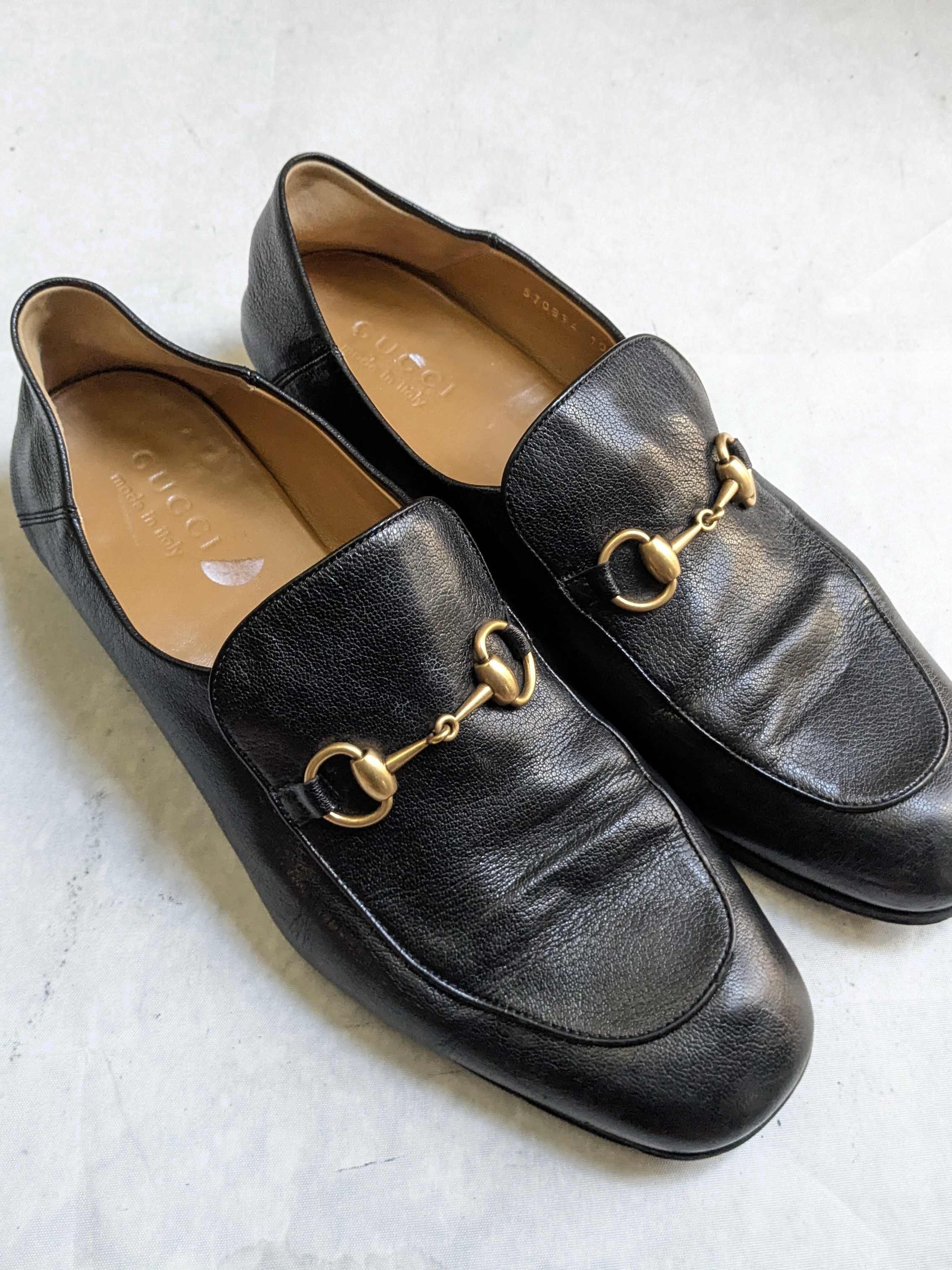 Gucci Men’s Black Leather Horsebit Loafers Us 10.5